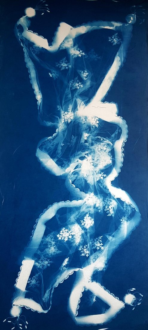 Devi Emerges — cyanotype, 2025