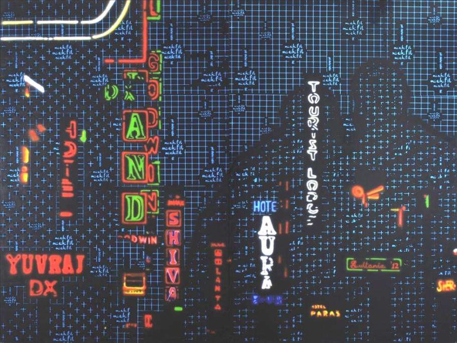 Yeh Sheher Nahi Mehfil Hai — mixed media 6×8ft, 2012