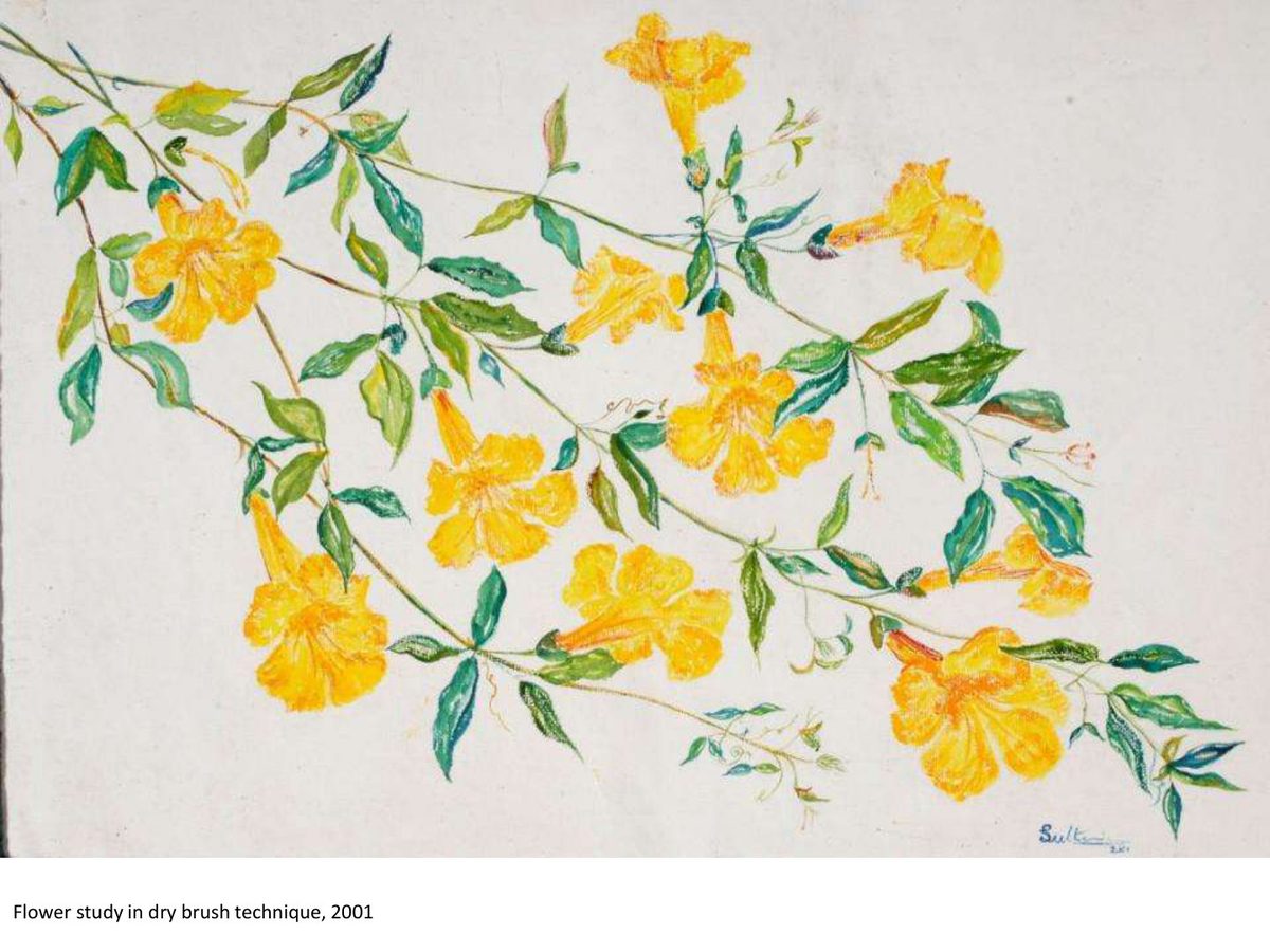 Flower study in dry brush, 2001