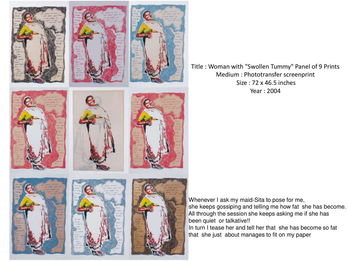 Woman with Swollen Tummy, phototransfer, 2004