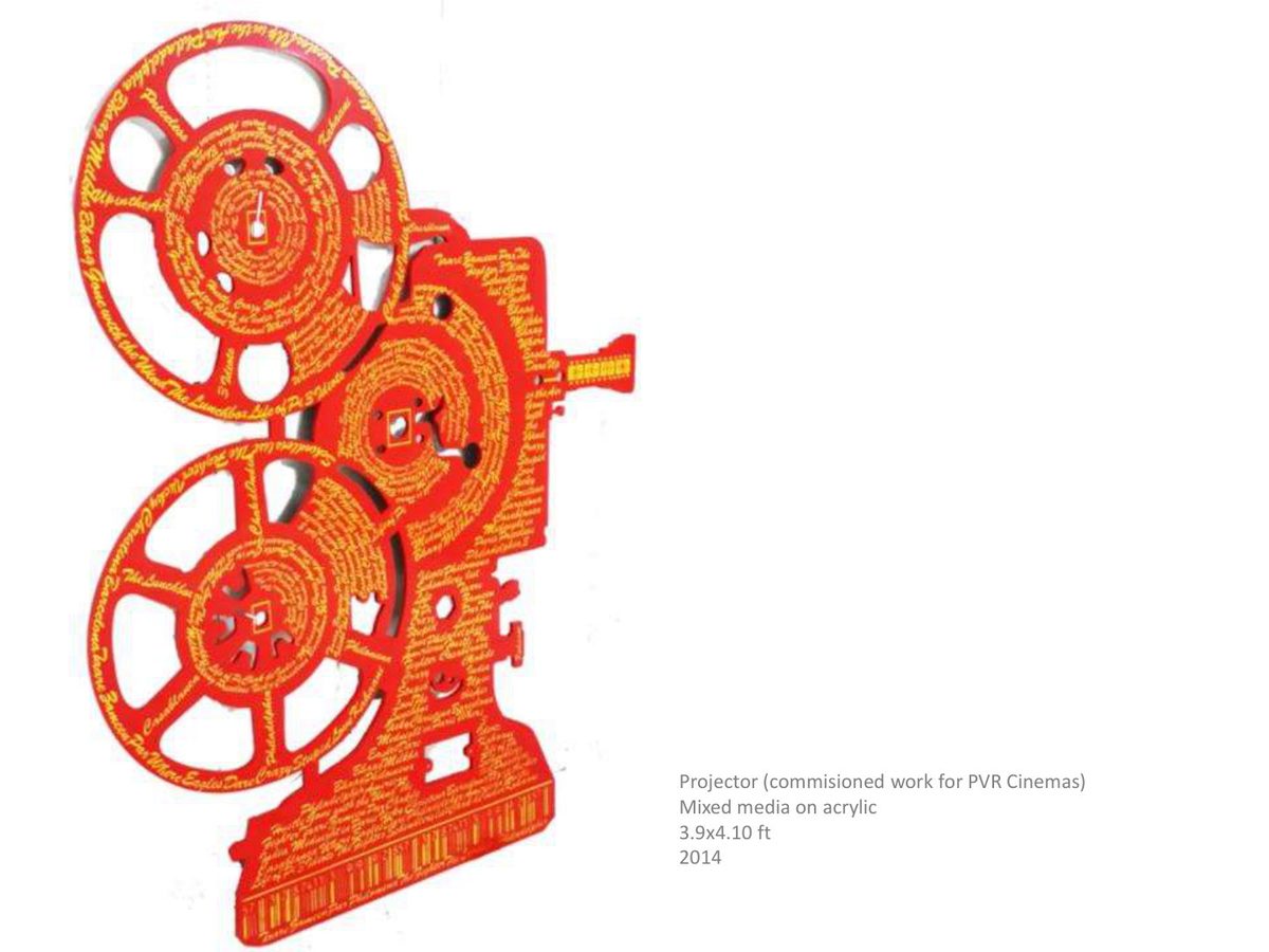 Projector — mixed media on acrylic, 2014