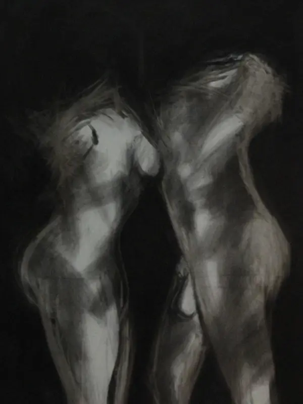 Couple — charcoal, 3×4 ft, 2010