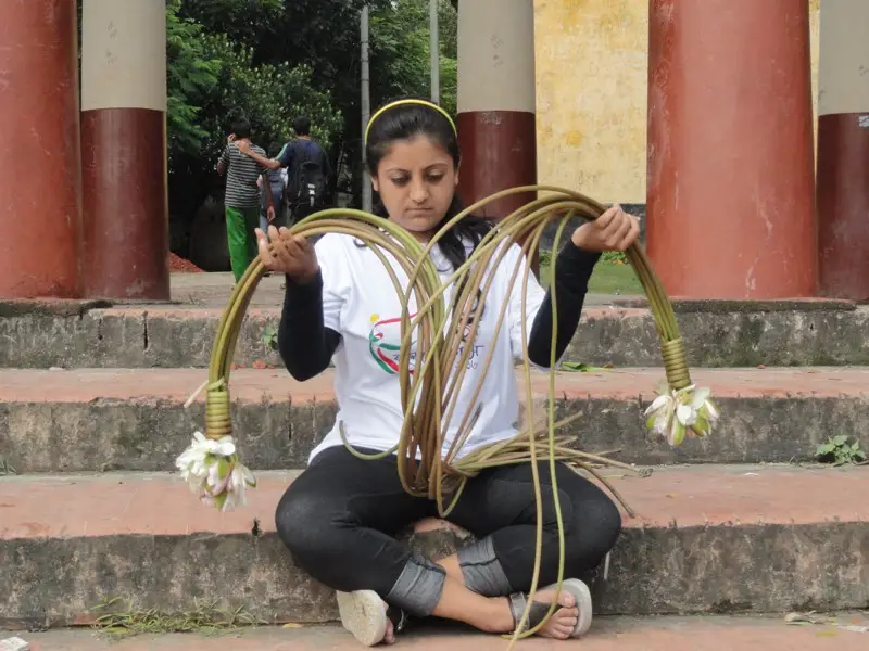 Bamboo hoop performance